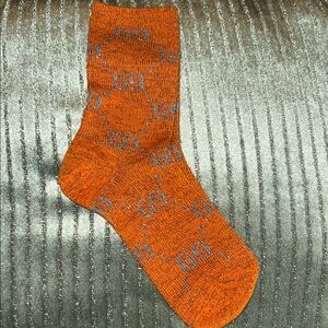 NEW Gucci Orange and Gray Logo Men's Socks